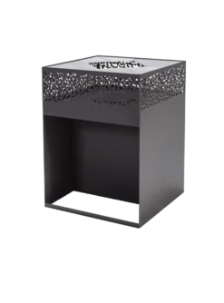 Feuerkorb Mit Grillplatte Feu Du Jardin CUBE 1000 Mit Holzfach, Schwarz