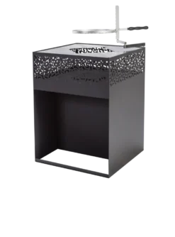 Feuerkorb Mit Grillplatte Feu Du Jardin CUBE 1000 Mit Holzfach, Schwarz -GrillMeister Verkaufsgeschäft feu du jardin cube grid 757x1024 1