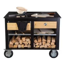 Der Merklinger Outdoor Modul "Eva" (2 Schubladen M. Ablage) -GrillMeister Verkaufsgeschäft merklinger holzbackofen grill pizzaofen brotbackofen mobiler seitentisch granit schubladen zubehoer1 schwarz jpg