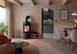 Kaminofen Spartherm PASSO XS, 5,9 KW -GrillMeister Verkaufsgeschäft passo xs mit holzseitenfach rechts